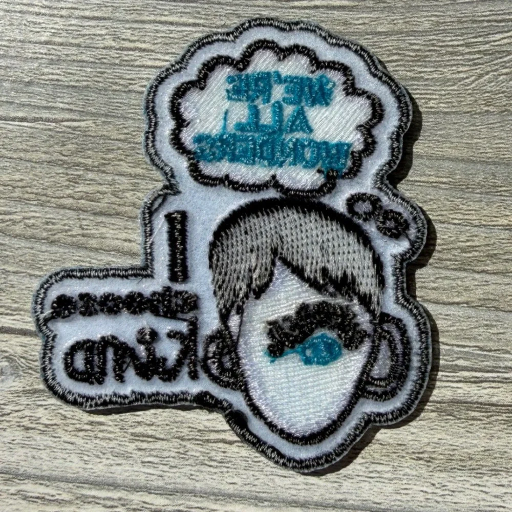 Wonder I Choose Kind Embroidered Patch We're All Wonders Auggie Pullman Blue